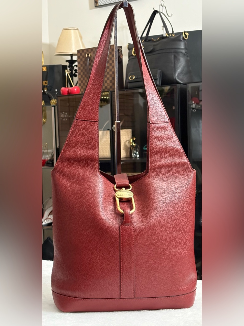 Delvaux Red Liaison Shoulder Bag.
